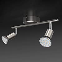 Uchrolls Lámpara de techo LED giratoria- 2 llamas- incluido 2 x 3.5W iluminante GU10 LED- 380LM- blanco cálido- lámpara…